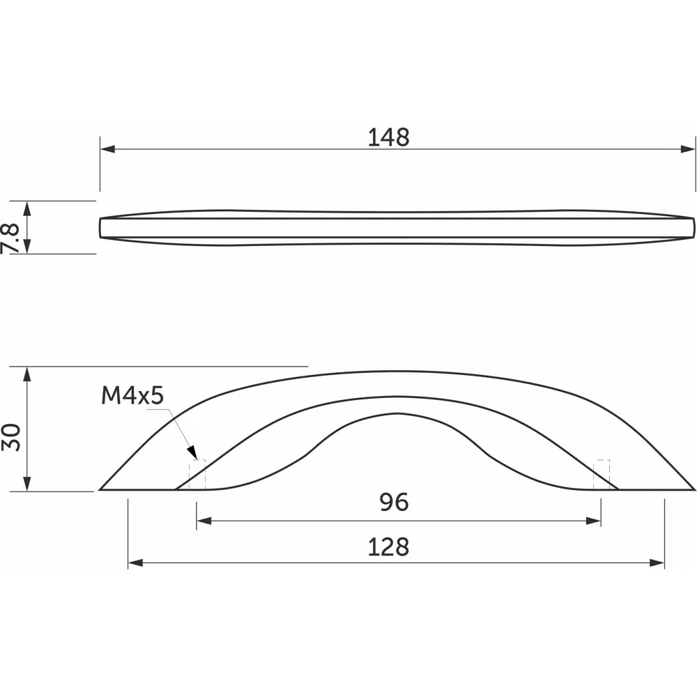 87685029 Ручка-скоба мебельная Enel-96/128 128 мм цвет хром STLM-1012522 Santreyd  - Вид №5