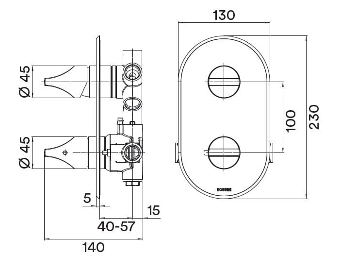 Термостатический смеситель для душа с пластиной Bossini Apex ARCH-00071914 - Вид №3