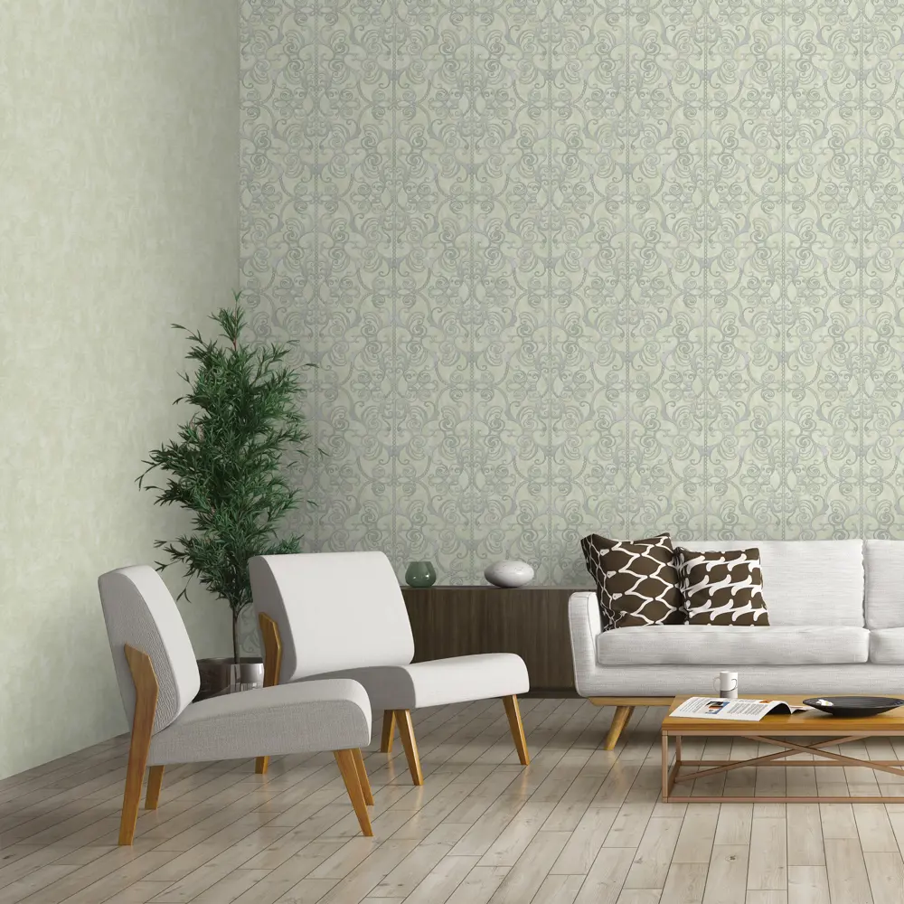 Обои флизелиновые Euro Décor «Romeo» 1148-04, 1.06x10 м, цвет зелёный 82024429 STLM-2209829 EURO DECOR - Вид №3