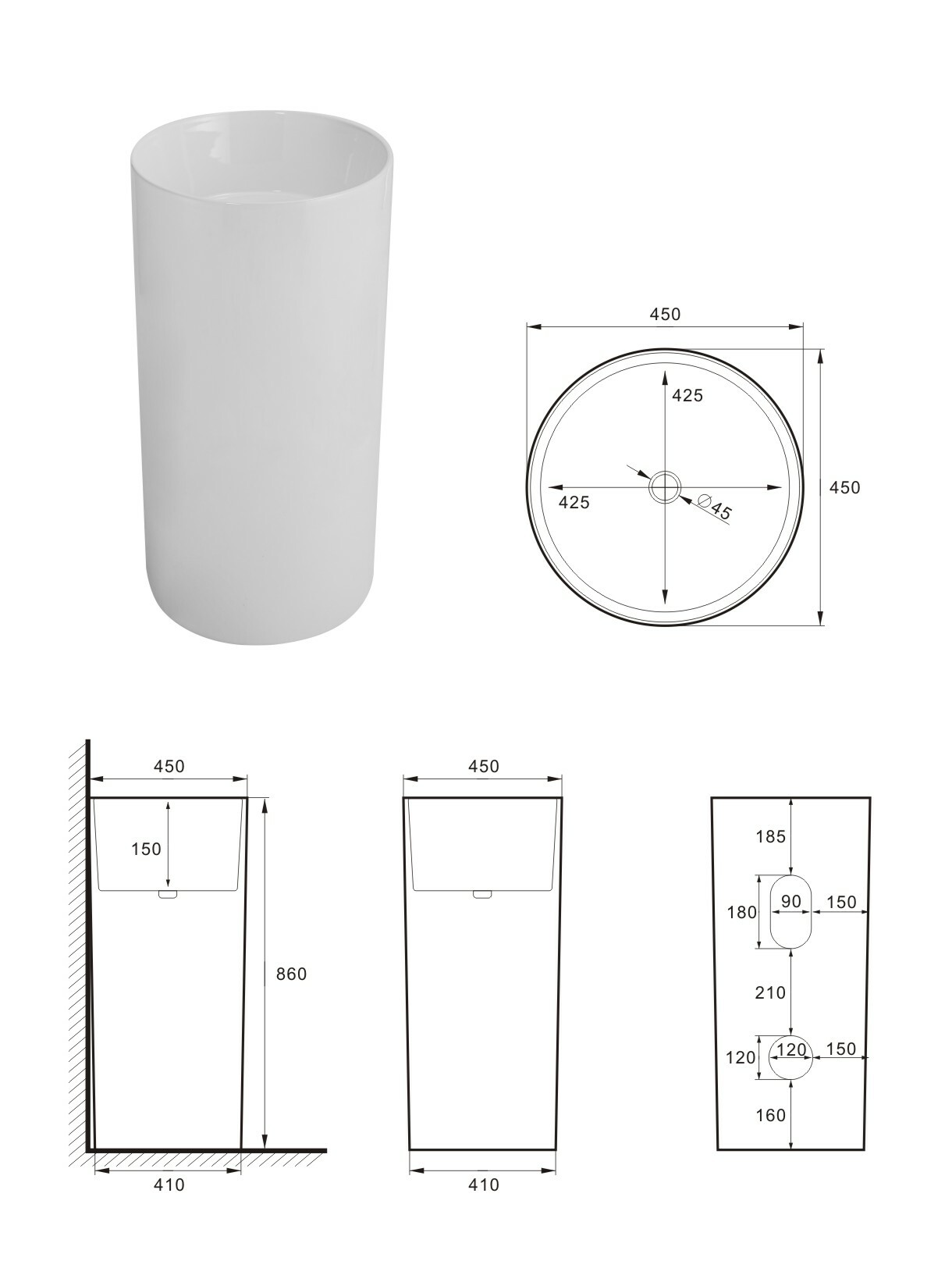 Напольные раковины SL-4014 SANTILINE  - Вид №3