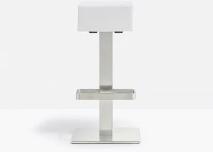 Pedrali Высокий кожаный табурет с подставкой для ног