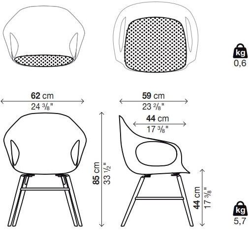 Kristalia Стул из ткани с подлокотниками Elephant sun-id-1426022 - Вид №5