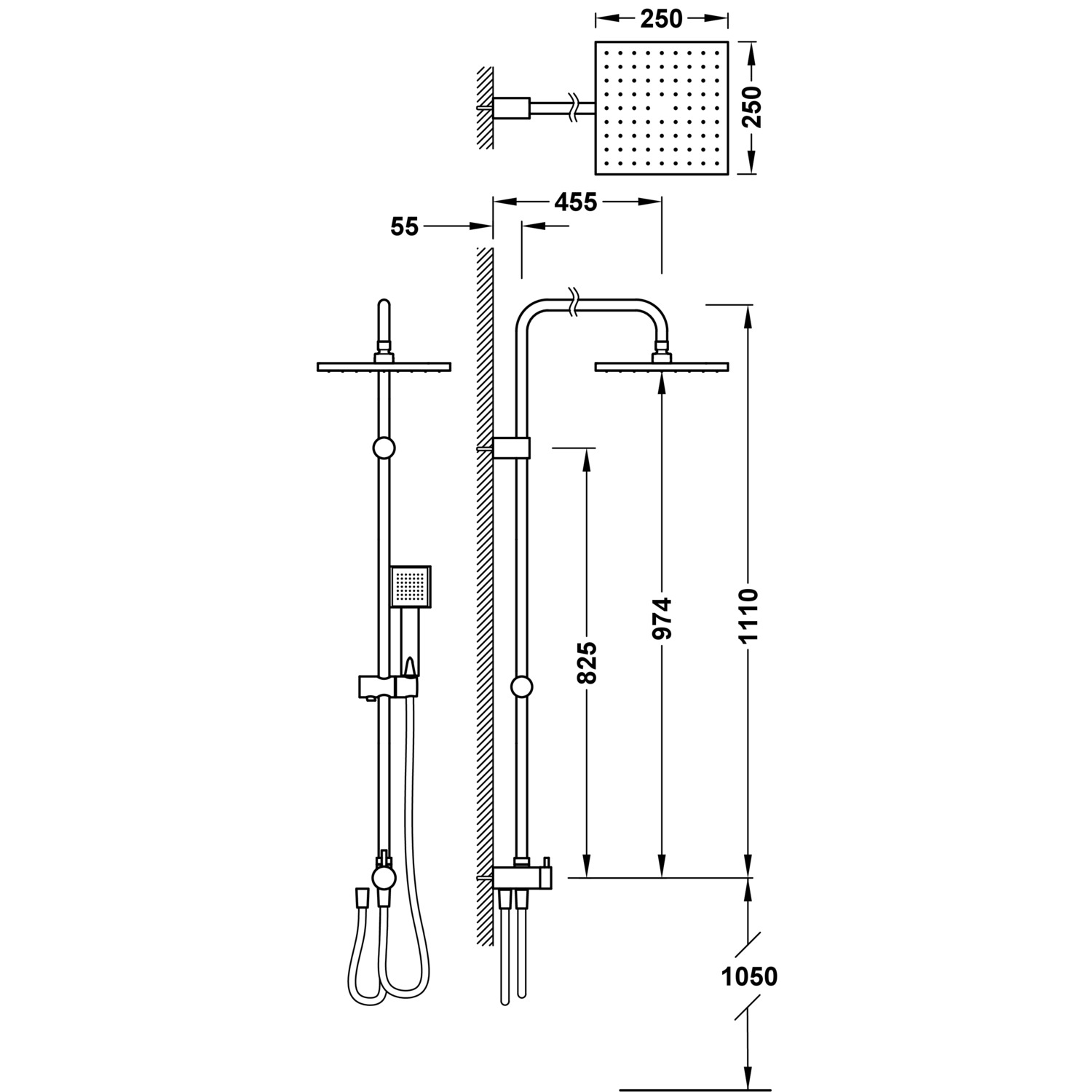 Душевой набор, настраиваемый на любой тип крана-20047501 TRES Showers - Вид №1