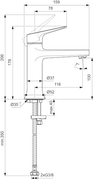 Однорычажный смеситель для раковины Ideal Standard La Dolce Vita ARCH-00135634 - Вид №13