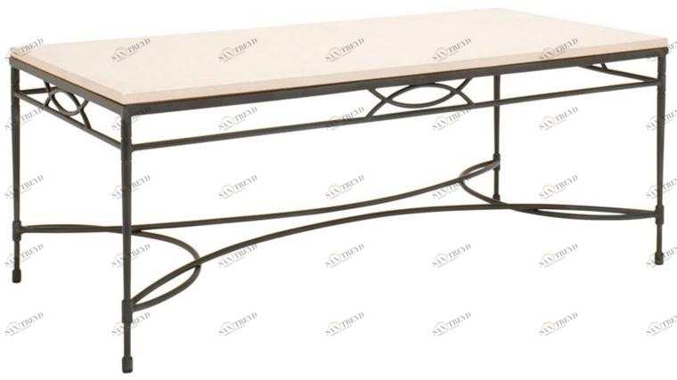 JANUS et Cie Прямоугольный журнальный столик из смолы и нержавеющей стали Amalfi sun-id-1417811