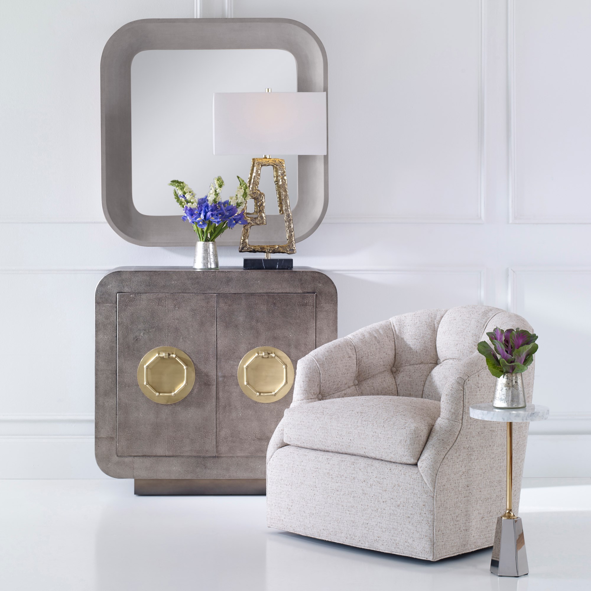 Шкафы 12591-820-028 Shagreen Two Door Cabinet - Venetian Ambella  - Вид №7