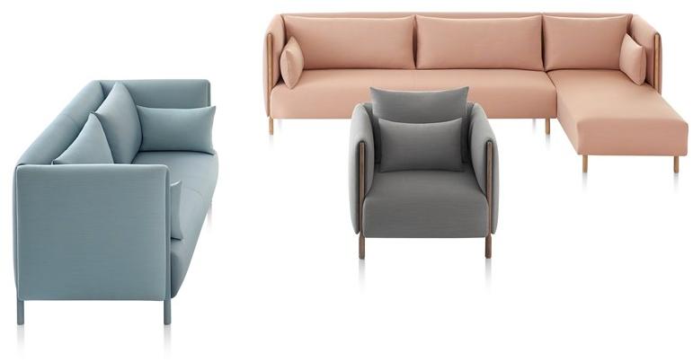 Herman Miller 3-х местный тканевый диван с шезлонгом Colourform sun-id-1403298 - Вид №3