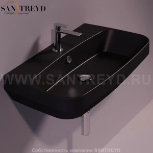 BB12NEROMATT Подвесная раковина настенная прямоугольная Simas Baden Baden черная