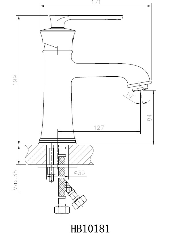 HB10181 Смеситель для раковины , хром Haiba  - Вид №2