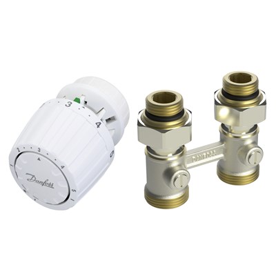 Danfoss Комплект RLV-KB/RTR 7090 для радиаторов с нижним подключением RLV-KB 15 + RTR 7090, 1/2 Прямой 013G7222 