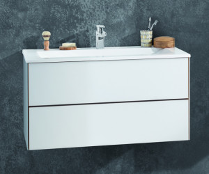 WUA339023(894/194-307) Puris Ice Line, тумба под раковину с открытием PUSH 900 мм, цвет белое матовое стекло