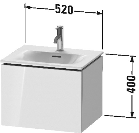 LC613402222 L-Cube Тумбочка подвесная Белый глянцевый декор Duravit - Вид №1