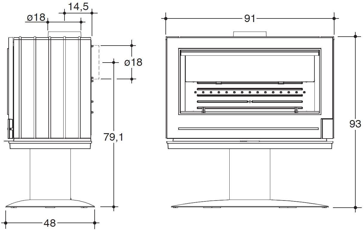 CAMINETTI MONTEGRAPPA Центральная дровяная печь из чугуна sun-id-1394274 - Вид №1