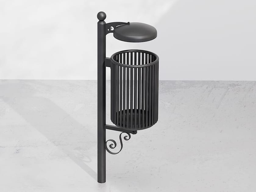 Наружная металлическая корзина для мусора с крышкой DIMCAR ARCH-00003485