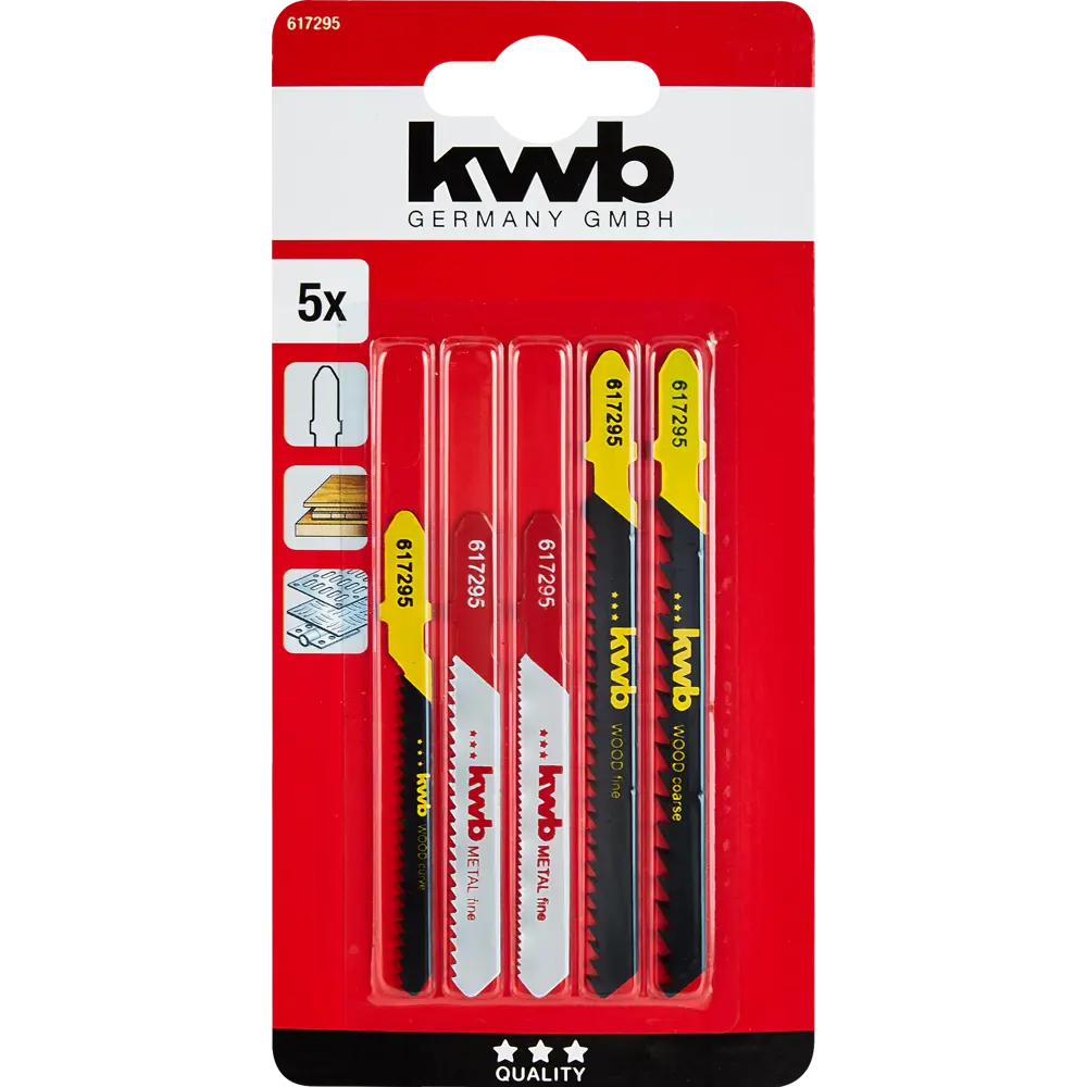 Набор пилок для лобзика по дереву и металлу KWB 617295, 5 шт. 86838107 STLM-2210390  - Вид №4