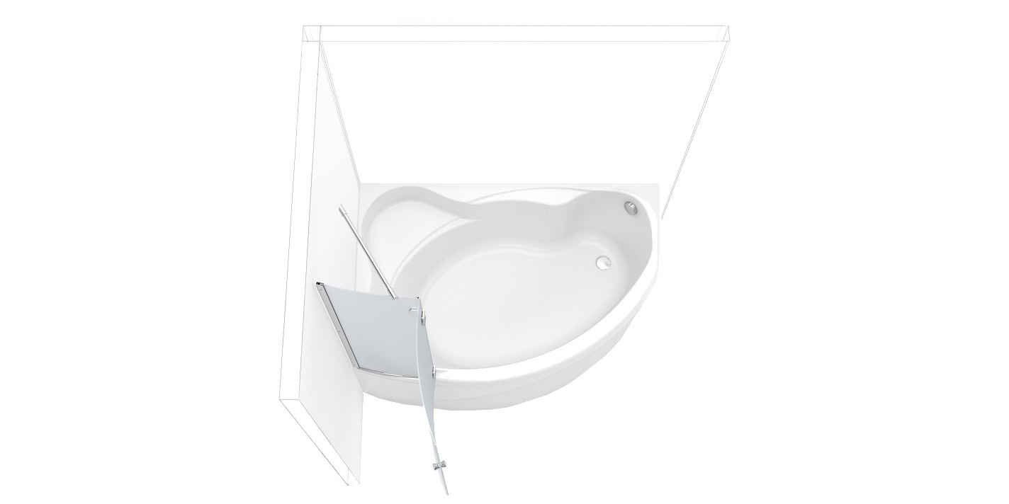 174159 Душевое ограждения на борт вынны Aquanet Россия AQ2 - Вид №3