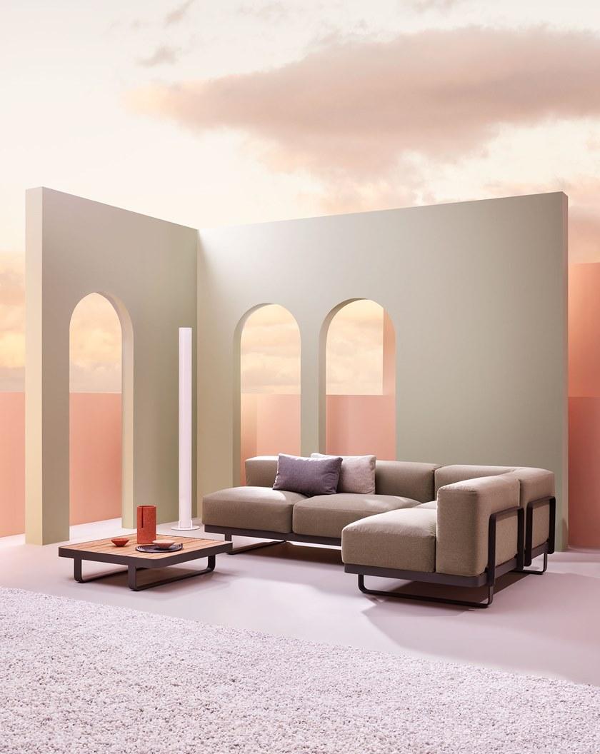 Terraforma Модульный садовый диван из ткани sunbrella® Makemake Mkbgsdtn1+mkbgsads1-mkbgsdtn2+mkbgsads2 - Вид №2