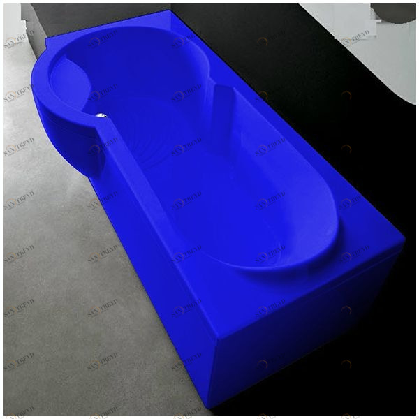 Ванна Gruppo treesse Simona V5671-SX-SI синяя прямоугольная правая VTLV5671SXSI