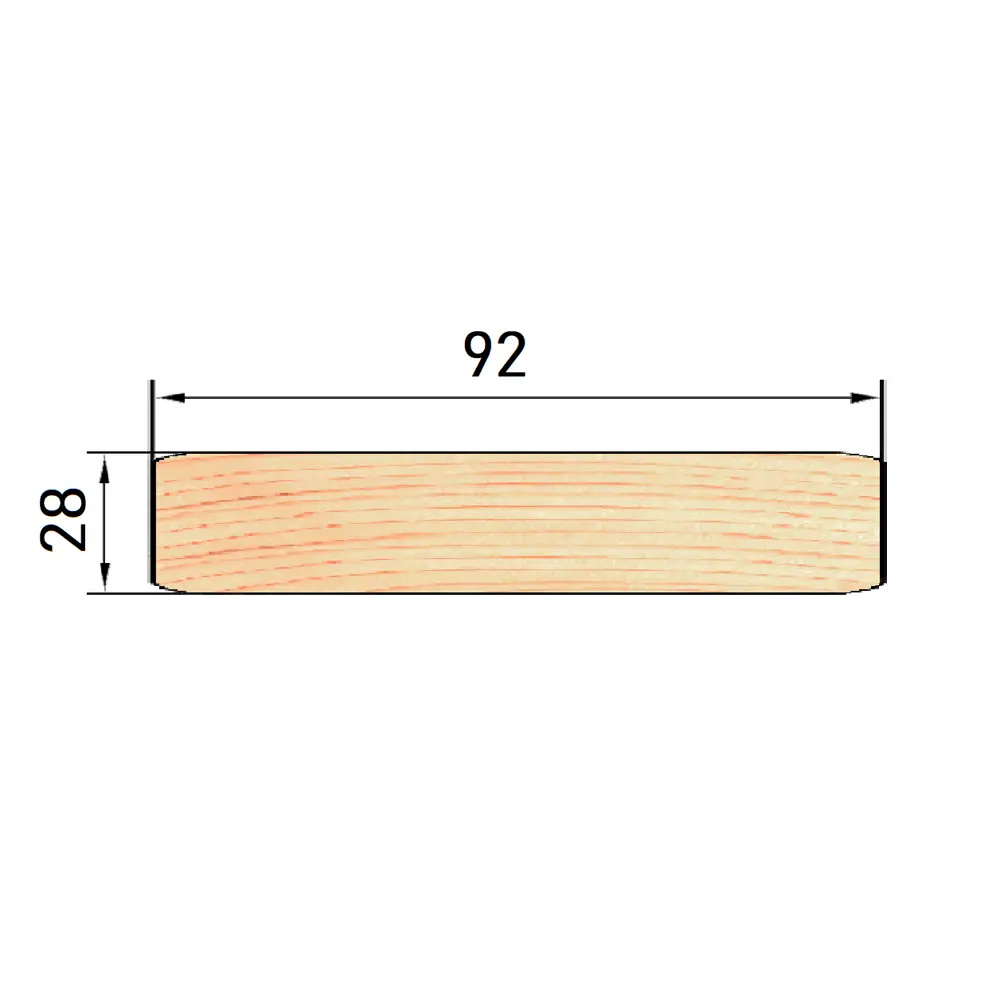 Полок 28x92x1200 мм Осина AB прямой с фаской угла 83273233 STLM-2164541 Santreyd  - Вид №4