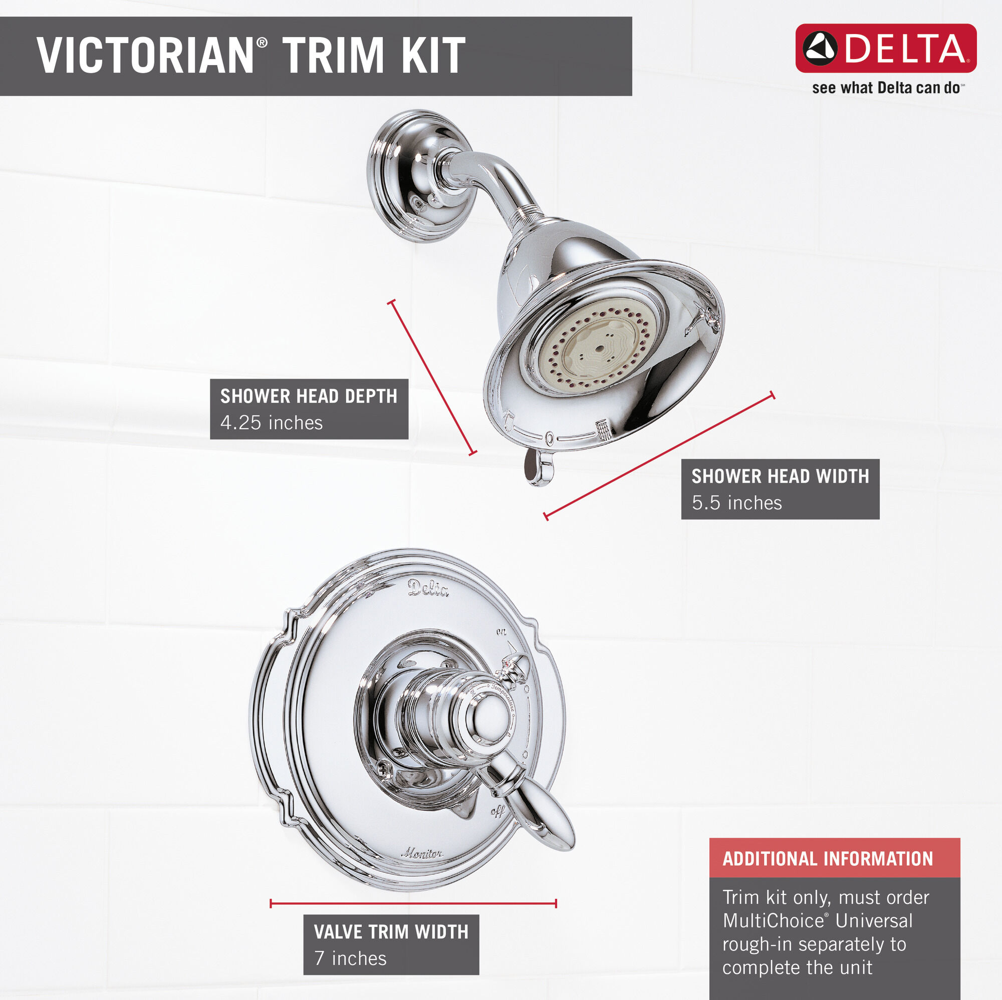 T17255-NN Облицовка для душа Monitor® серии 17 Delta Faucet Victorian Жемчужный никель - Вид №3