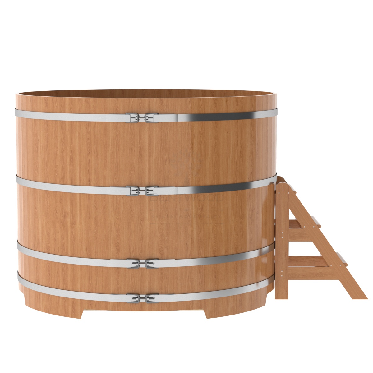 1341 Купель круглая из дуба d=1,80х1,4 натуральная Alyarus  - Вид №2