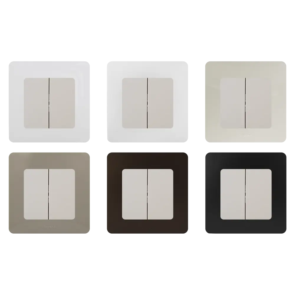 Выключатель двухклавишный Legrand Etika для скрытого монтажа в цвете слоновая кость 17356353 STLM-0007974 - Вид №1