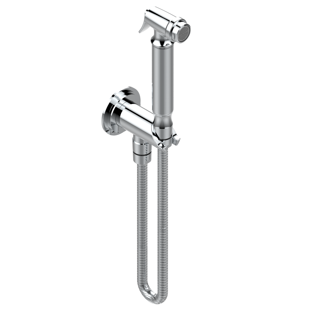 G2H-5840/9 Комплект для гигиенического душа: лейка с клапаном, усиленный шланг 1,25м и вывод для шланга со встроенным защитным остановом Thg-paris Le 9 Howlite Хром G2H 5840/9 A02 CAT.A