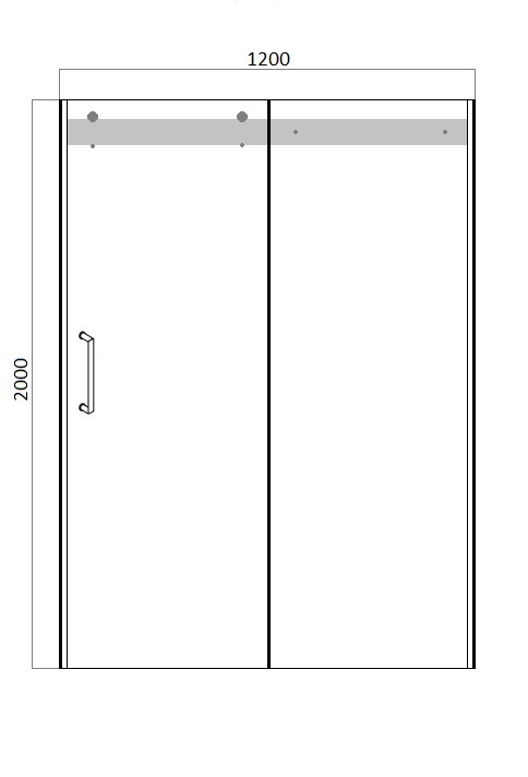 Душевая дверь в нишу, одна раздвижная дверь WAVE BD120.4102S bravat - Вид №5