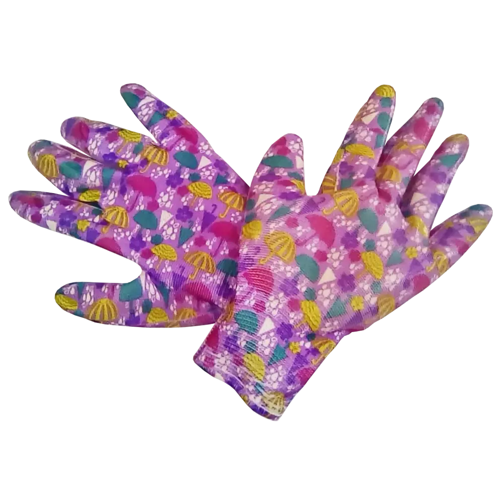Садовые перчатки GARDEN FLOWERS с нитриловым покрытием для точных работ 82842733 STLM-0036945