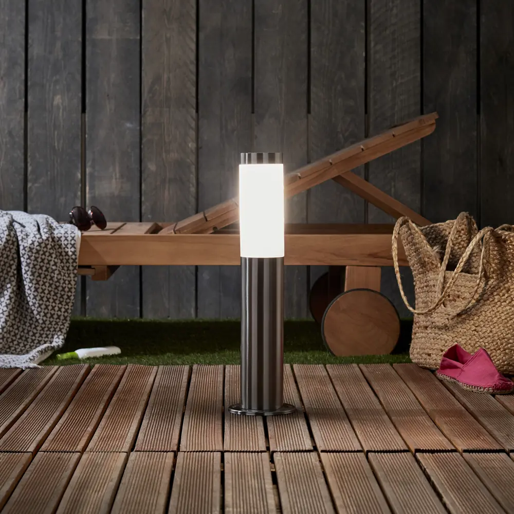 Маленький фонарный столб уличный Kreaforta Begnas 45 см цвет хром STLM-2159043 - Вид №8