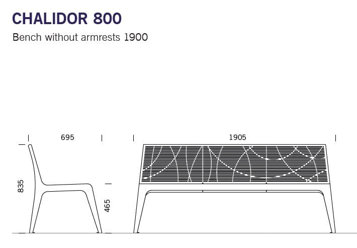 Скамья из нержавеющей стали со спинкой BENKERT BANKE Chalidor ARCH-00051592 - Вид №6