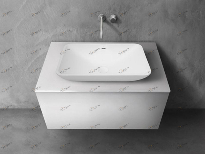 Blu Bathworks® Одинарная столешница для умывальника синего цвета ∙ stone ™ 900 Sac0900 