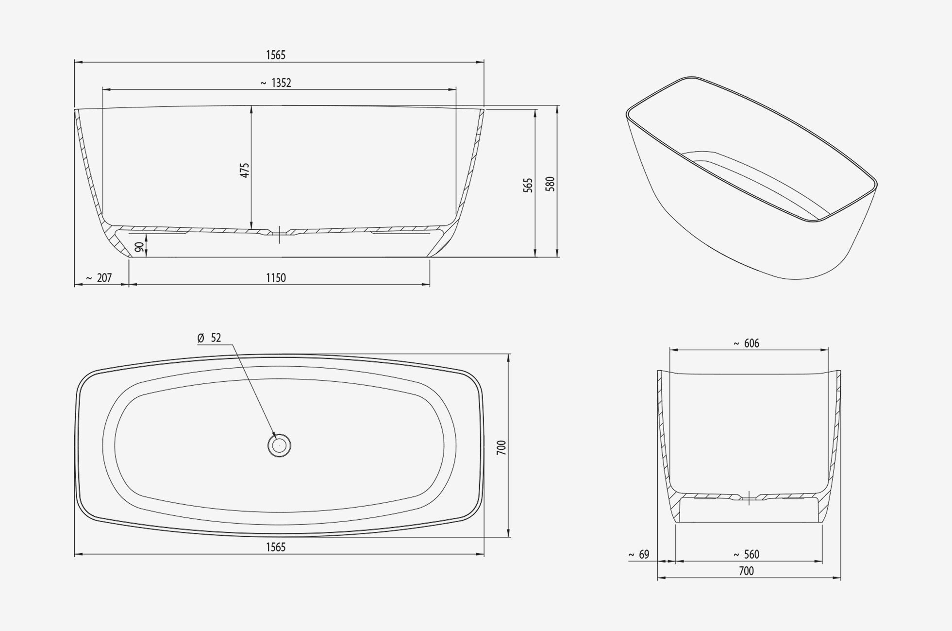 Ванна в центре комнаты в Tecnoril® ARCOM VICTORIA ARCH-00086965 - Вид №2