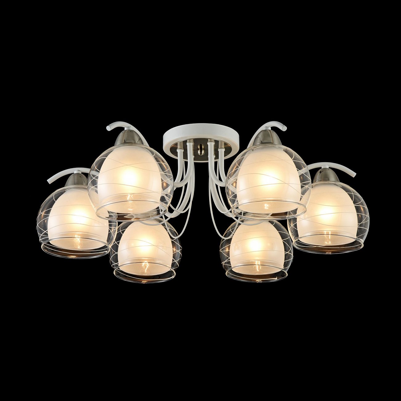 Светильник потолочный на 6 ламп белый Nikki FR5052-CL-06-W FREYA MODERN 00-3957024 Белый - Вид №3