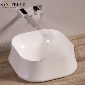 SH06BIANCO Накладная раковина на столешницу  квадратная Simas Sharp