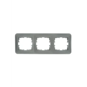 Рамка для розеток и выключателей Lezard Asti 3 поста горизонтальная цвет платина