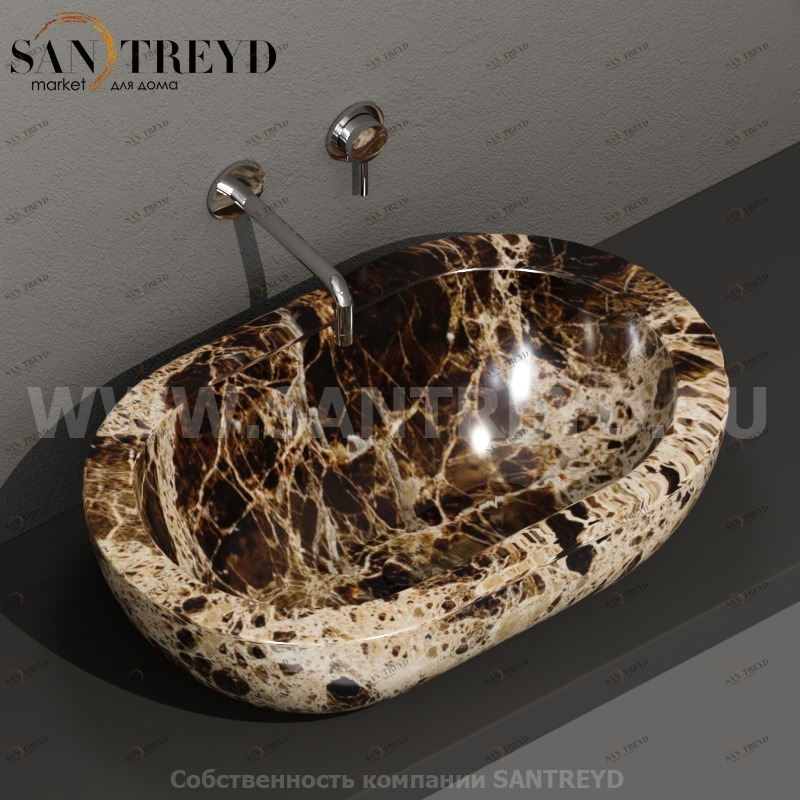 SC012PM Накладная раковина на столешницу  овальная Ceramica Globo 