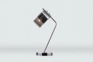 Настольная лампа хром со стеклянным плафоном Lattea 3035-501 RIVOLI КЛАССИЧЕСКИЕ 337401 Коричневый;хром