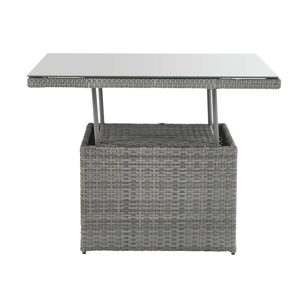 Набор садовой мебели Naterial Davos угловой алюминий/стекло серый: диван, стол и пуф STLM-2088703 - Вид №6