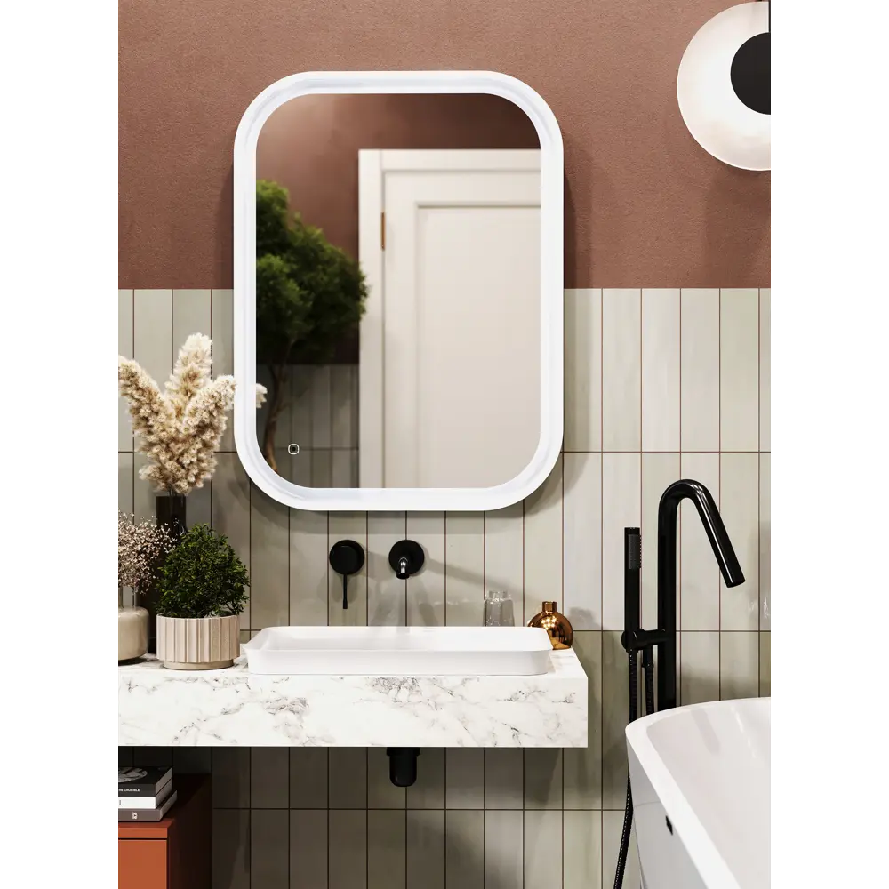 Зеркало для ванной Omega Glass Океан SD56 с подсветкой 80x60 см прямоугольное STLM-2152513 - Вид №11