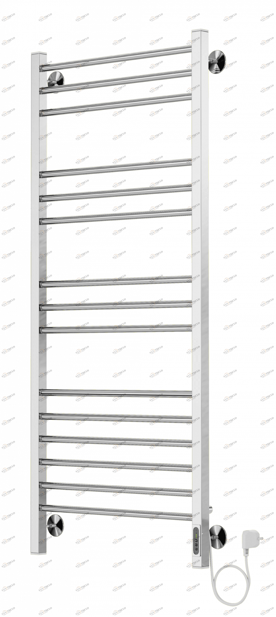 4660059580302 ЭЛЕКТРИКА Сицилия П15 550х1300 (6+3+3+3) электро (new встроен.диммер) Полотенцесушитель TERMINUS RAL 9003 матовый 