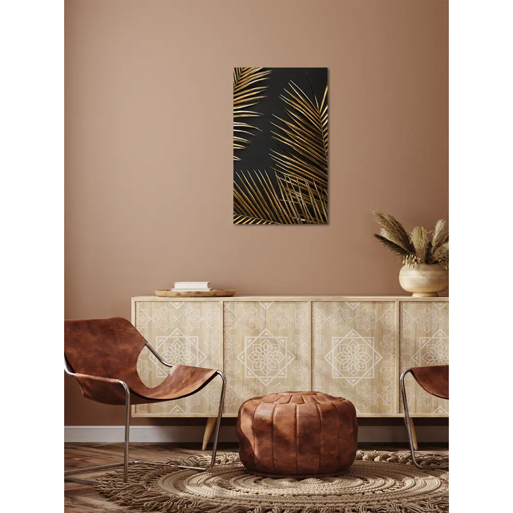 Картина на стекле "Золотая пальма 1" 30x50 см 82882471 STLM-2018037 Santreyd  - Вид №6