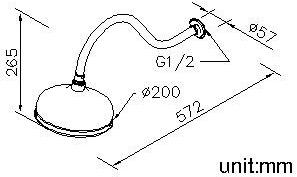 JUSTIME Настенная лейка дождевого душа Classik 6703-ab-80cp - Вид №1