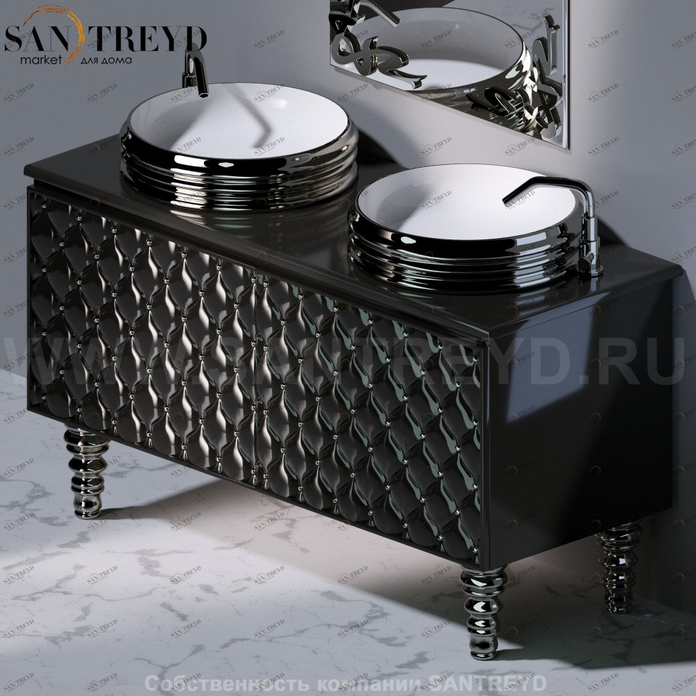 Двойной ящик C291C CLASS с черным фасадом и хромированными вставками AeT ITALIA GLASS C291CD104PC291CS104P