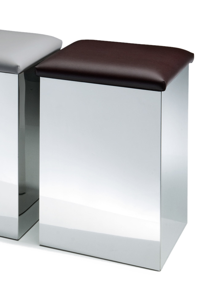 Корзина для белья CASE HK 1 DECOR WALTHER Сталь полированная / Искусственная кожа белая 506450  - Вид №1