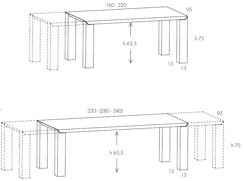 OLIVIERI Раздвижной обеденный стол из дерева sun-id-1451974 - Вид №4