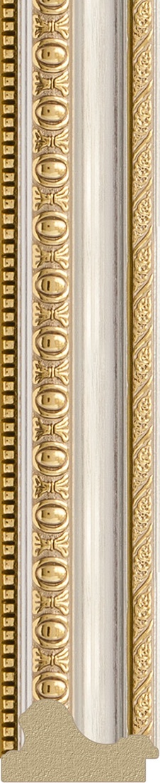 BY 0782 Зеркало в багетной раме - золотые бусы на серебре 60 mm EVOFORM Definite - Вид №2