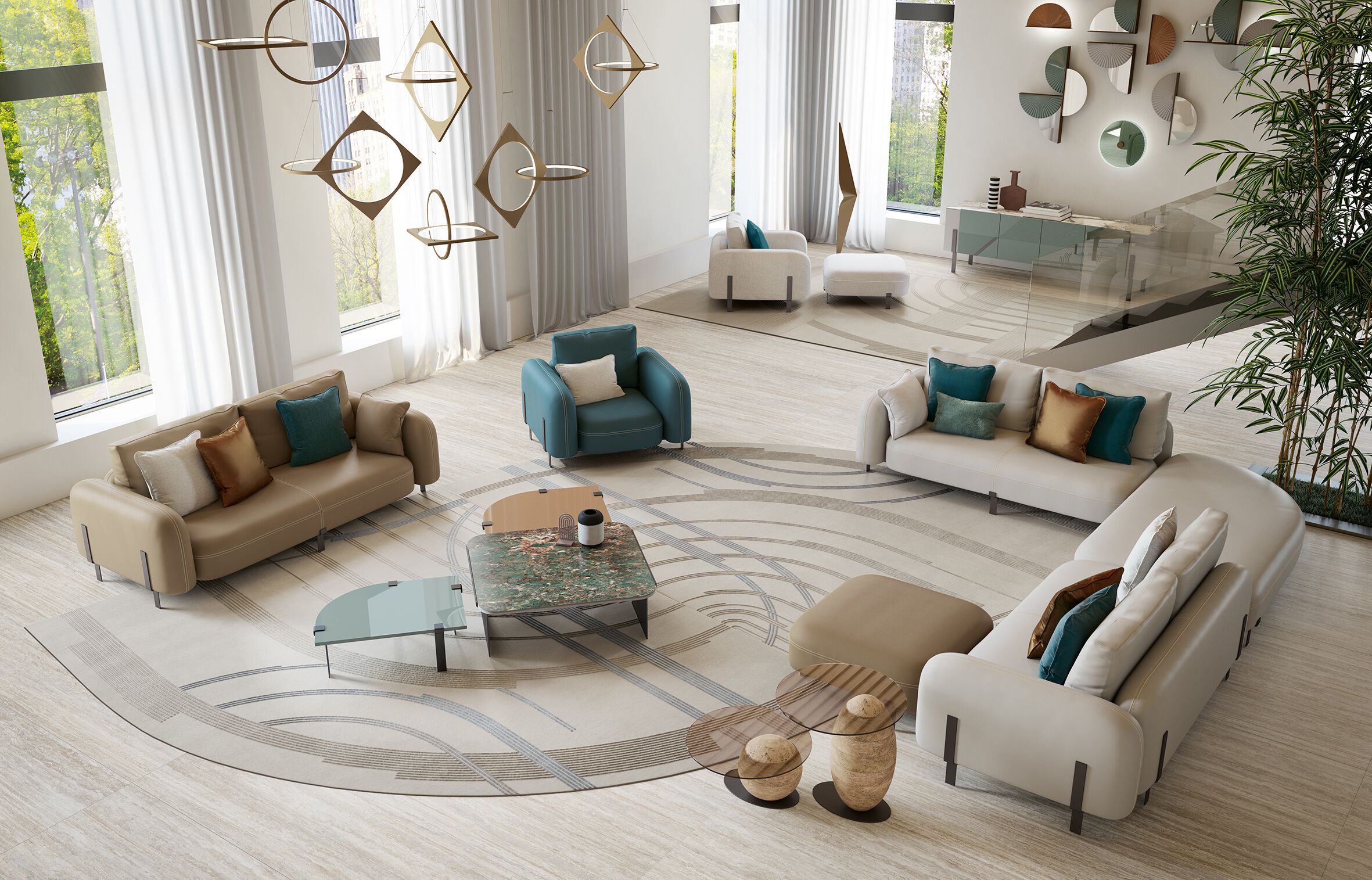 3-местный кожаный диван Bizzotto Italia Нара ARCH-00038197 - Вид №2