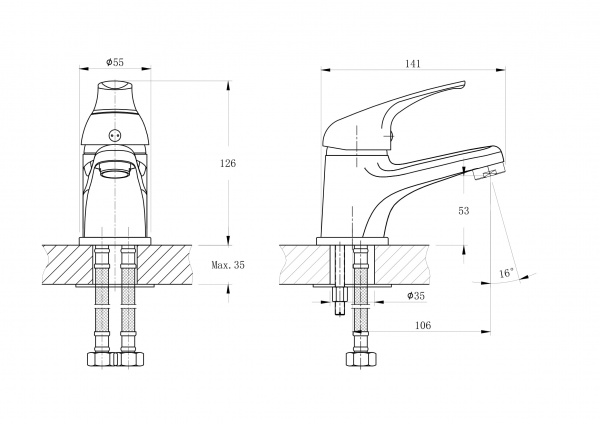 Смеситель для раковины Rush Corsica CO4240-11 хром 1152216 - Вид №1