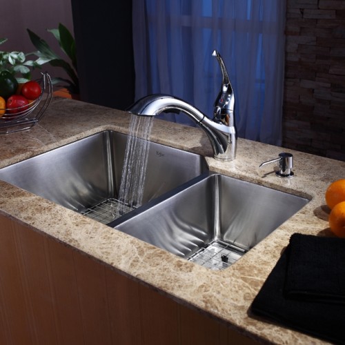 KHU123-32-KPF2210ORB-KSD30ORB Накладная раковина на столешницу  прямоугольная Krausru  - Вид №3